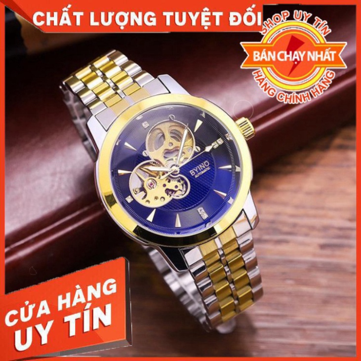 Đồng hồ cơ nam BYINO automatic dây thép không gỉ - Hàng nhập khẩu