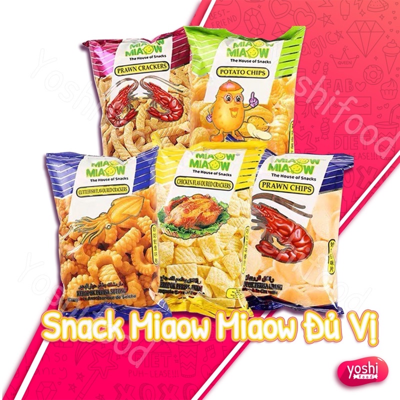 [Sale 50%] [9 Loại] Bánh Snack Miaow Miaow 60gr - Malaysia