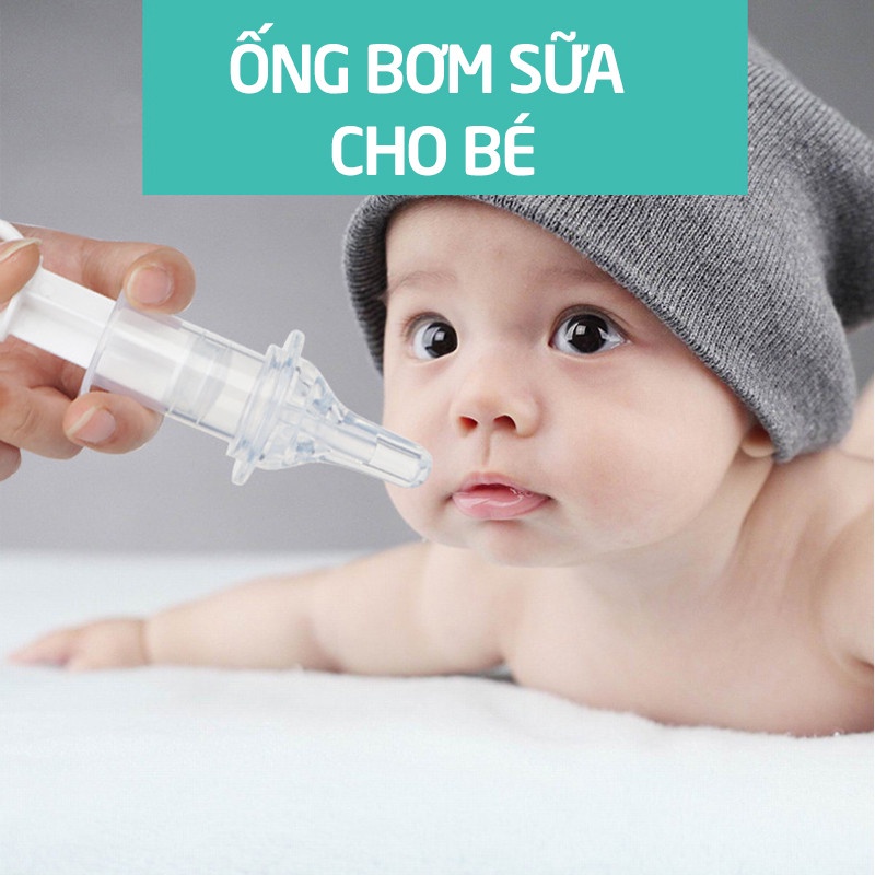 Xi lanh bón thuốc, bón sữa đầu silicon mềm dung tích 10ml kèm cốc chia vạch cho bé