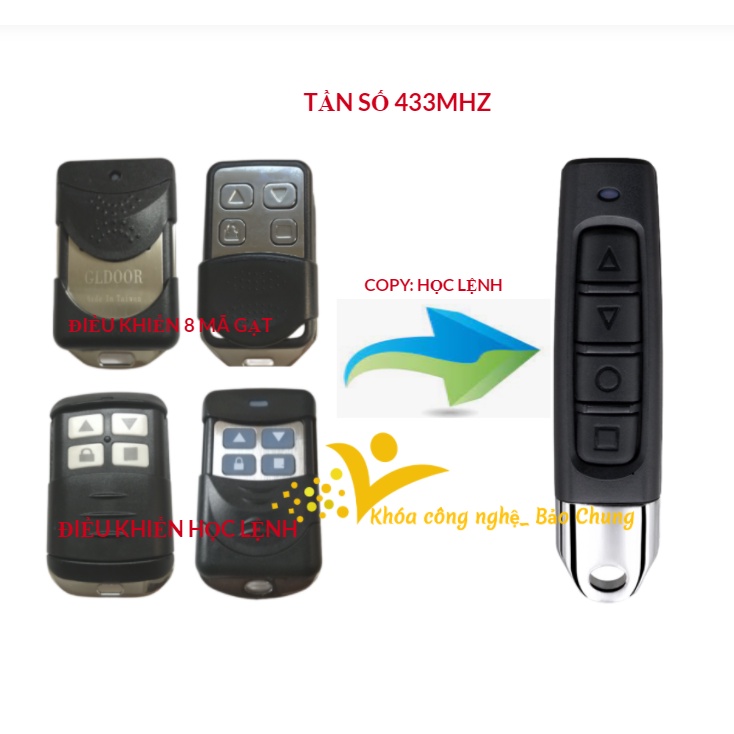 Remote điều khiển cửa cuốn tần số 433mhz học lệnh mẫu mới