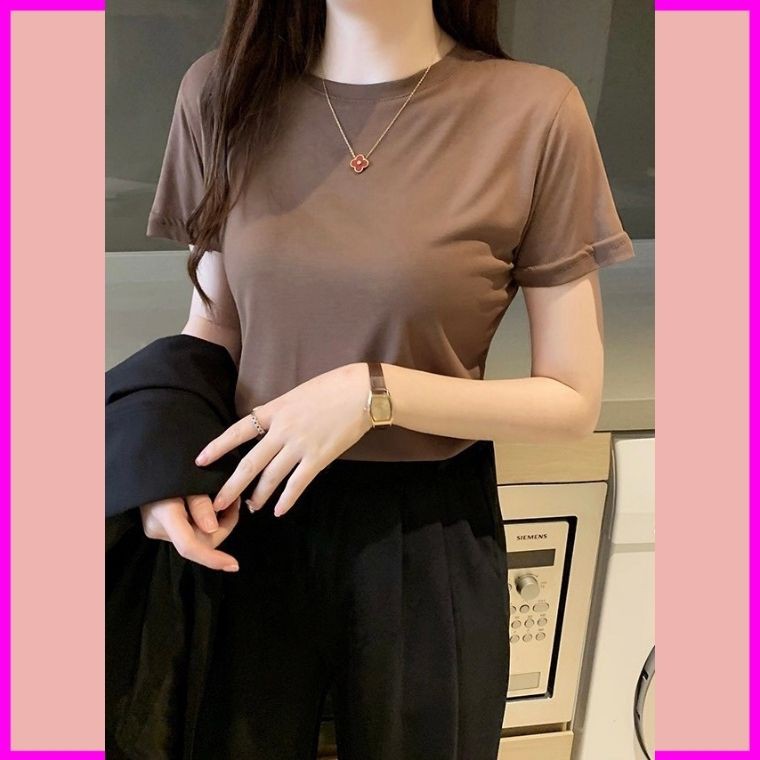 Áo phông trơn 👚Áo phông nữ 👚Áo phông 100% cotton thoáng mát, trẻ trung nhiều màu sắc | BigBuy360 - bigbuy360.vn