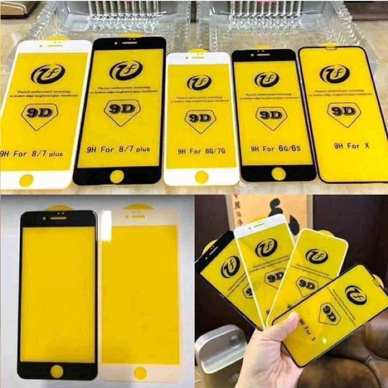 Cường Lực Iphone ⚡𝗙𝗥𝗘𝗘𝗦𝗛𝗜𝗣⚡ Cường Lực Full Màn Chống Vỡ Và Rạn Nứt 9D⚡ Tặng Kèm Móc Khóa Dễ Thương