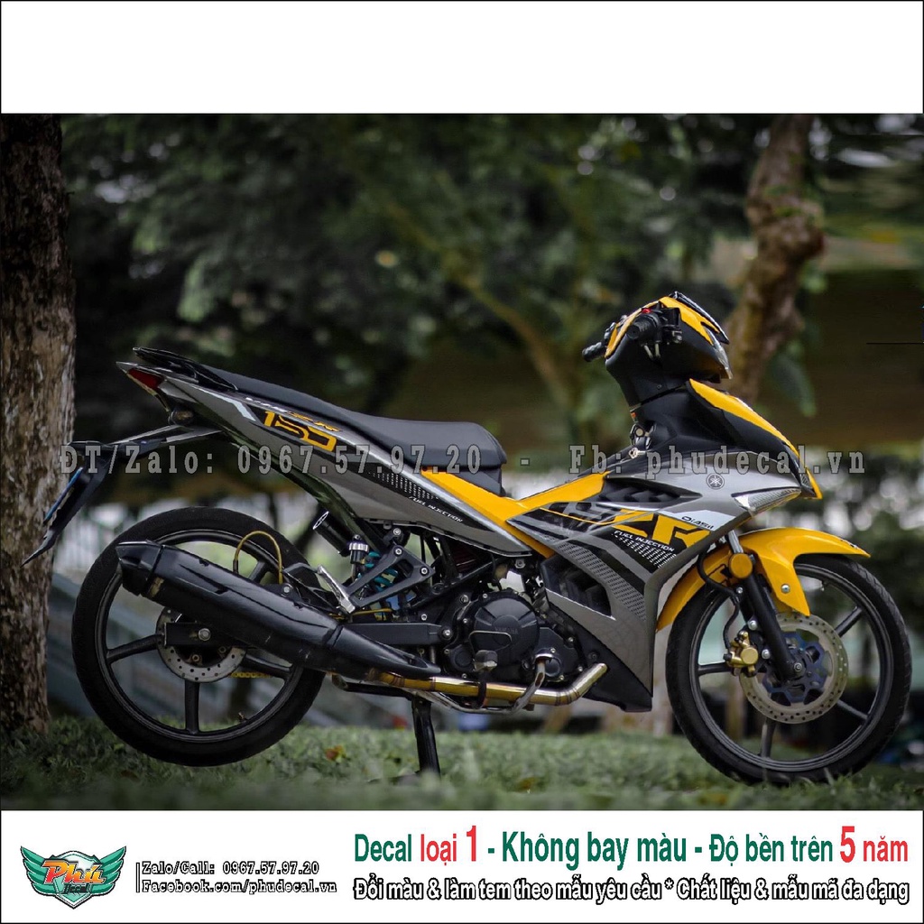 Tem rời exciter 150 xám vàng Y15zr (2)