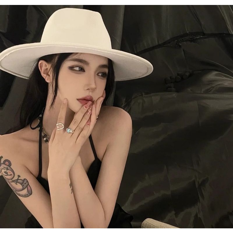 Nón phớt cao bồi mũ rộng vành nam nữ thời trang Hàn Quốc