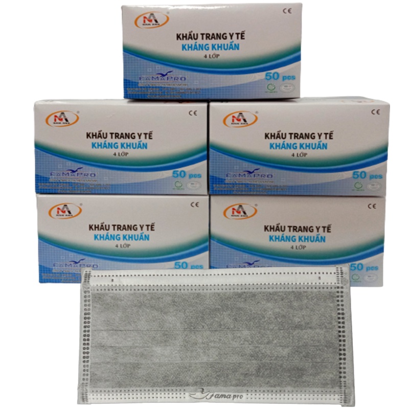 Khẩu trang y tế cao cấp thương hiệu Famapro (chính hãng) Nam Anh 4 lớp chống bụi và vi khuẩn - Health Kingdom