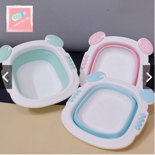 Chậu gấp gọn, chậu rửa mặt hanbei chất liệu nhựa an toàn cho bé