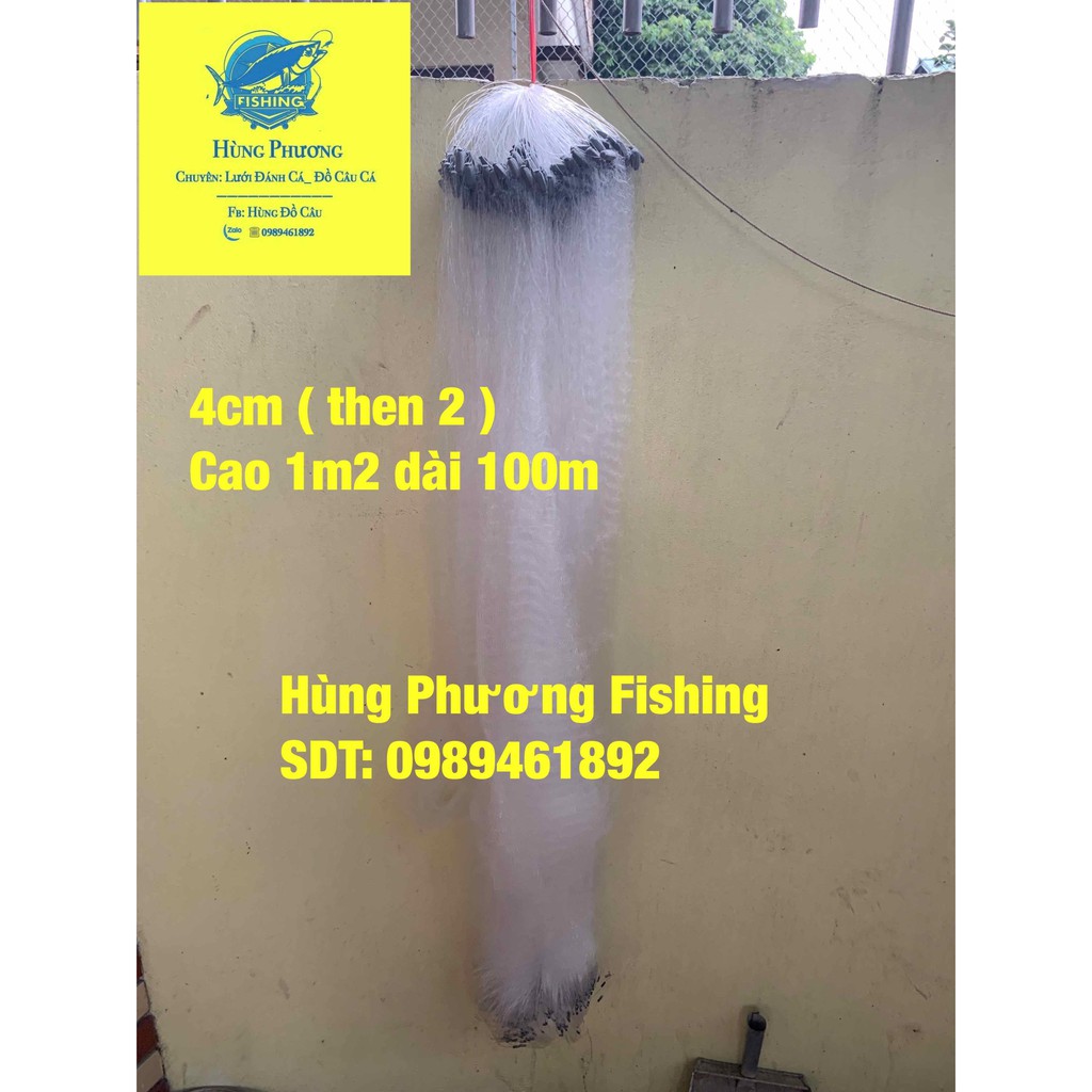 Lưới đánh cá 4cm cao 1m2 dài 100m