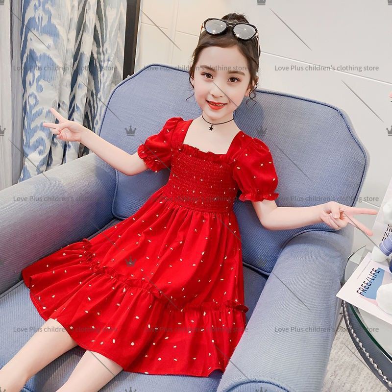 Đầm Công Chúa Vải Voan In Hoa Nhỏ Thời Trang Mùa Hè Cho Bé Gái 3-12 Tuổi