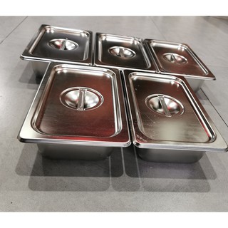 Khay inox đựng thạch topping đựng thực phẩm đựng kem gn 1/4