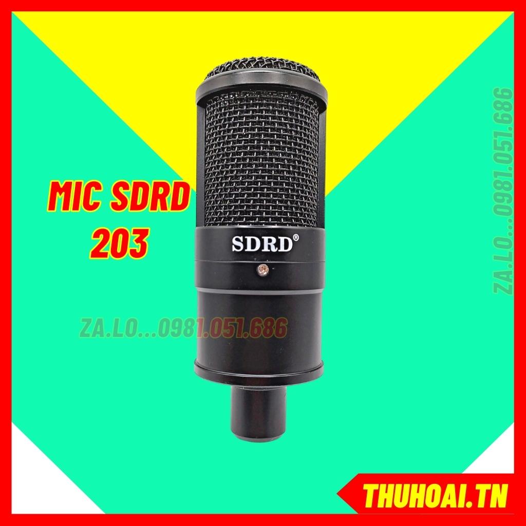 Mic thu âm livestream SDRD 203 mẫu mic có độ nhạy cao kết hợp sound card K10, K300, H9, V8...và các dòng mixer F4, F7