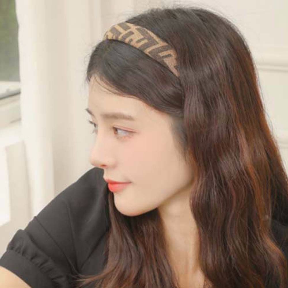 Băng Đô Cài Tóc Bằng Vải In Chữ Phong Cách Hàn Quốc Cho Nữ