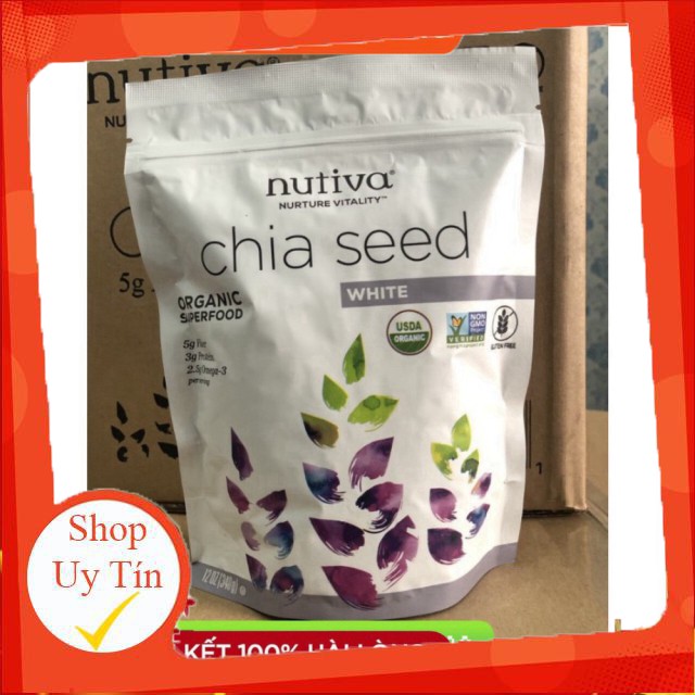 Hạt Chia Trắng Nutiva Organic White Chia Seeds 340g 💝FREESHIP💝 Hat Chia Cao Cấp Thực Phẩm An Toàn Sức Khỏe