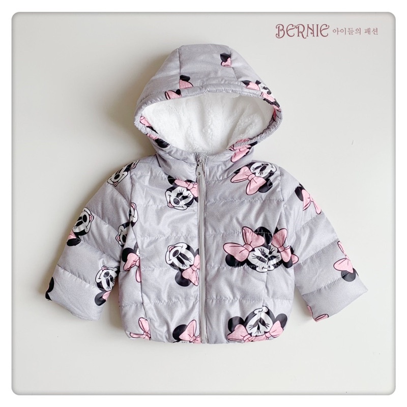 Áo khoác phao Micky lót lông cho bé 100-130
