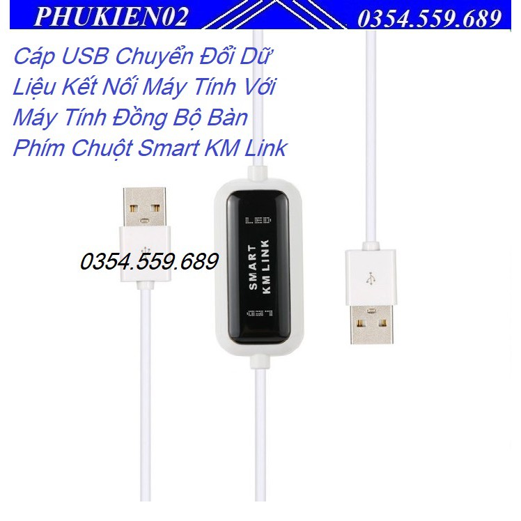 Cáp USB Chuyển Đổi Dữ Liệu Kết Nối Máy Tính Với Máy Tính Đồng Bộ Bàn Phím Chuột Smart KM Link