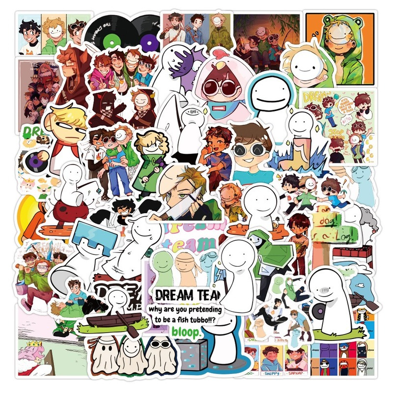 Bộ 50 Miếng Dán Hình Dream Smp Chống Thấm Nước Cho Đồ Chơi