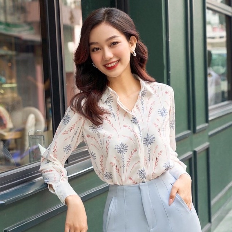 Áo Sơ Mi Lụa Trắng cho bạn nữ