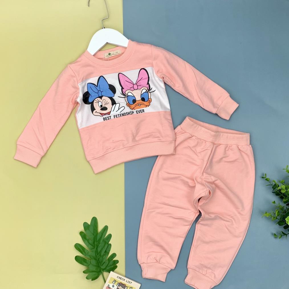 Set nỉ da cá phối thân mickey size 1/8T. Chất nỉ da cá bền đẹp
