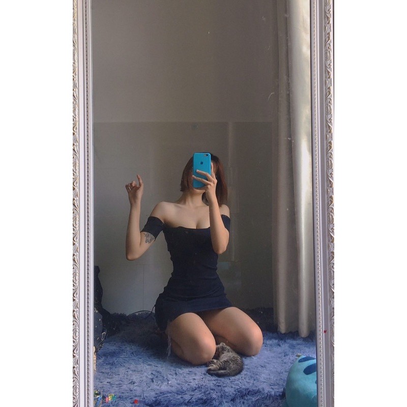 Đầm Body Thun Gân Trễ Vai Sexy Sang Chảnh Đi Dự Tiệc, Đi Bar, Chất đẹp dày dặn (LIZ DRESS) | BigBuy360 - bigbuy360.vn