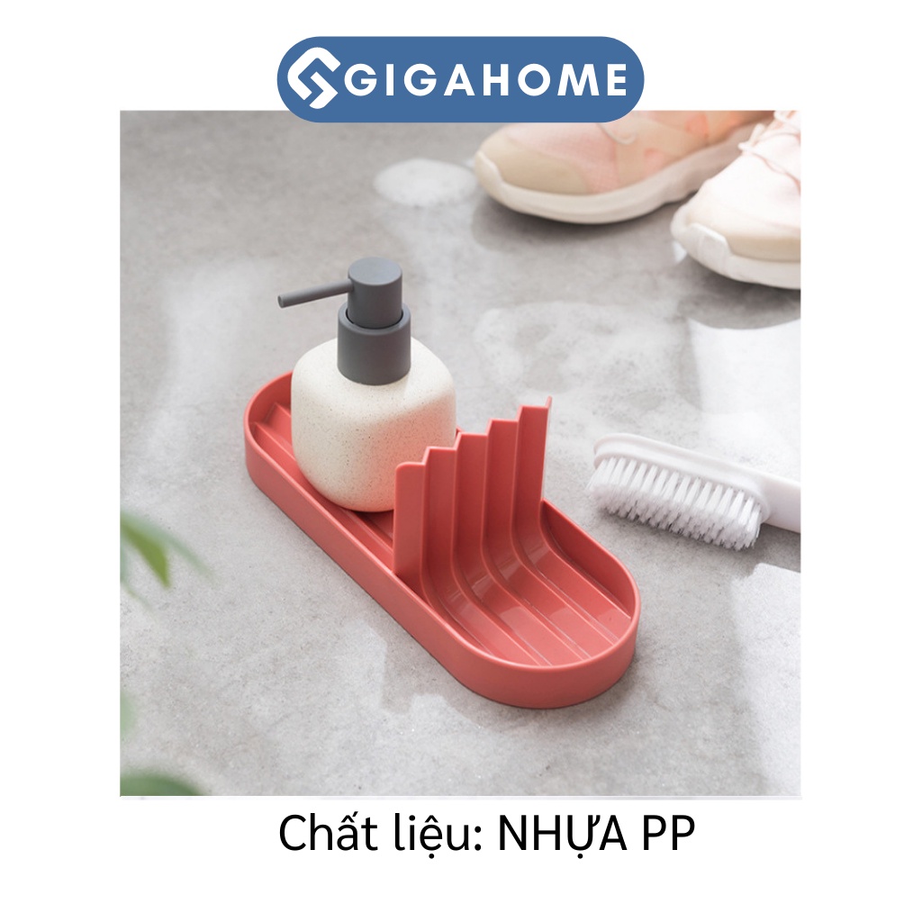 Khay Đựng Xà Phòng, Đồ Dùng Rửa Chén 2 Ngăn GIGAHOME Thiết Kế Đẹp Mắt, Sang Trọng 8925