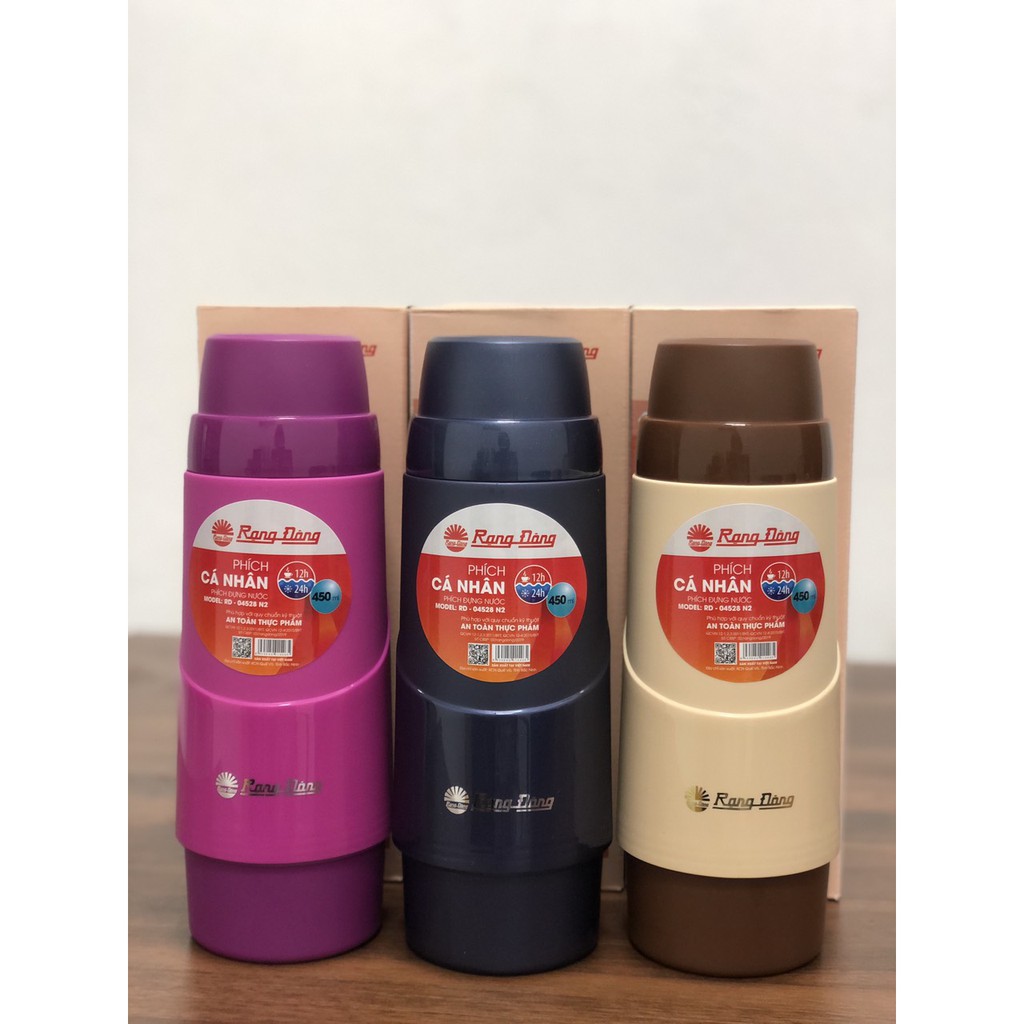 Phích ✌️GIỮ NHIỆT✌️ mini có DÂY ĐEO 450ml Rạng Đông RD 04528 N2