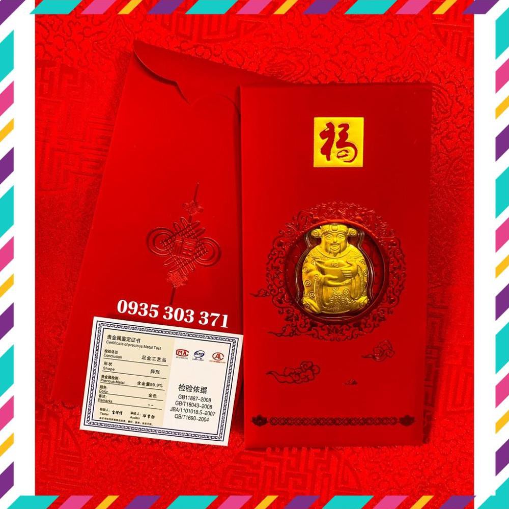 Bao Lì Xì Thần Tài Vàng Hồng Kông - Quà Tặng May Mắn