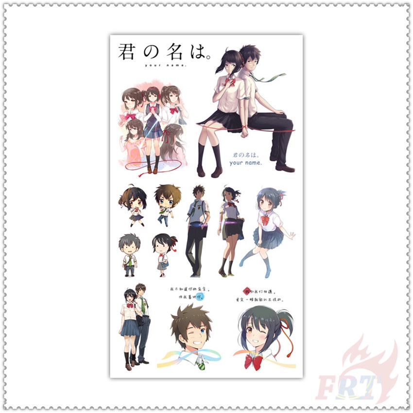 Tờ hình xăm dán tạm thời mini hình anime Your Name chống nước quyến rũ