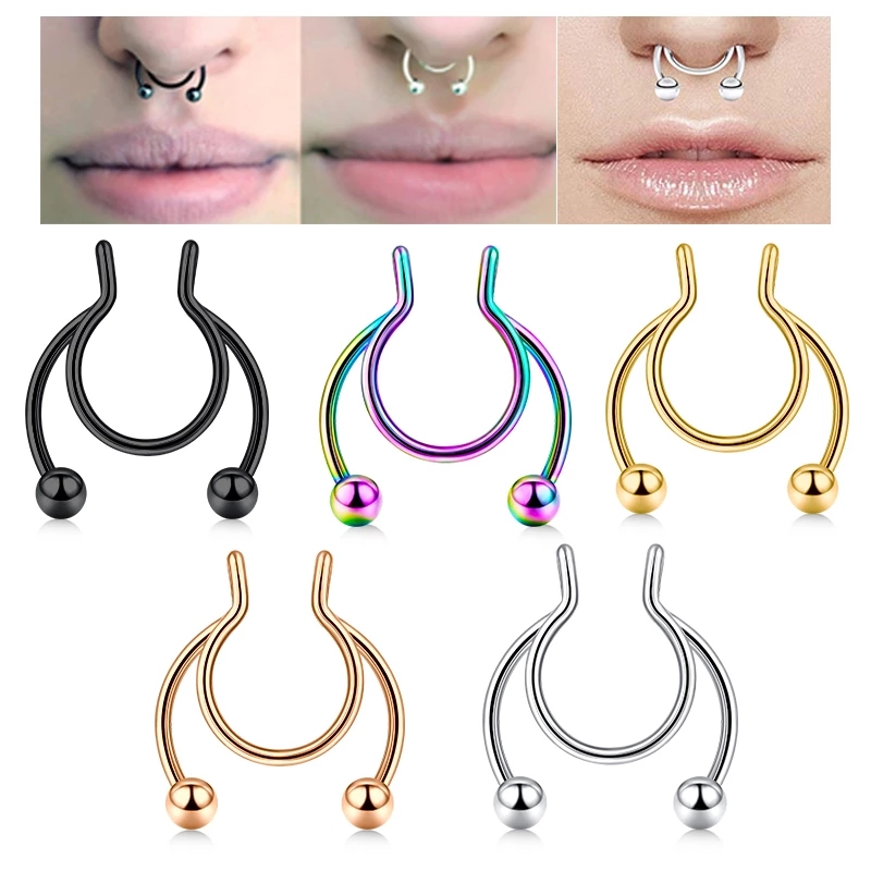 Vòng mũi bằng thép không gỉ từ tính thời trang