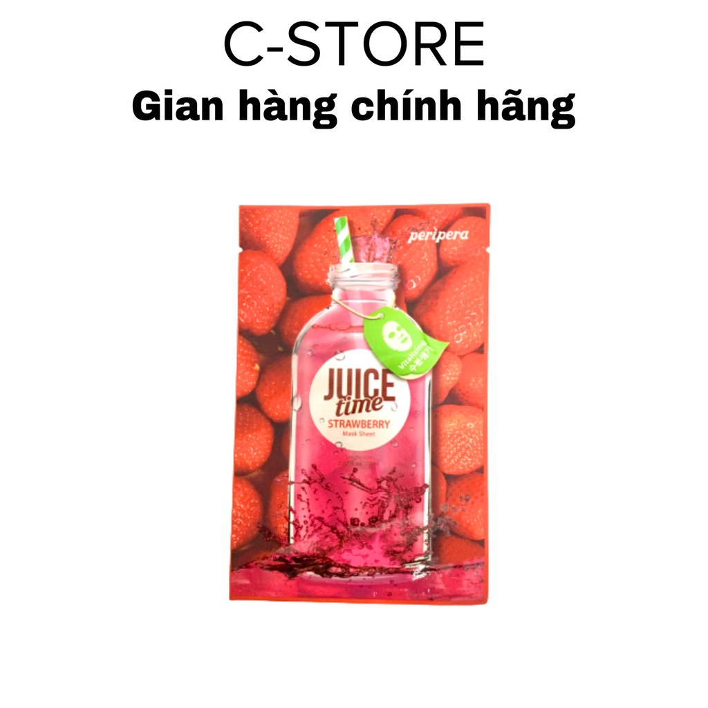 Mặt nạ giấy cung cấp dưỡng chất Peripera JuiceTime Mask Sheet 4 Strawberry Vitalizing 25ml - CSTOREVN