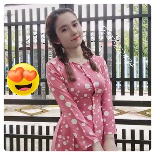 BỘ BÀ BA VẢI LỤA HỌA TIẾT VÀ CHẤM BI