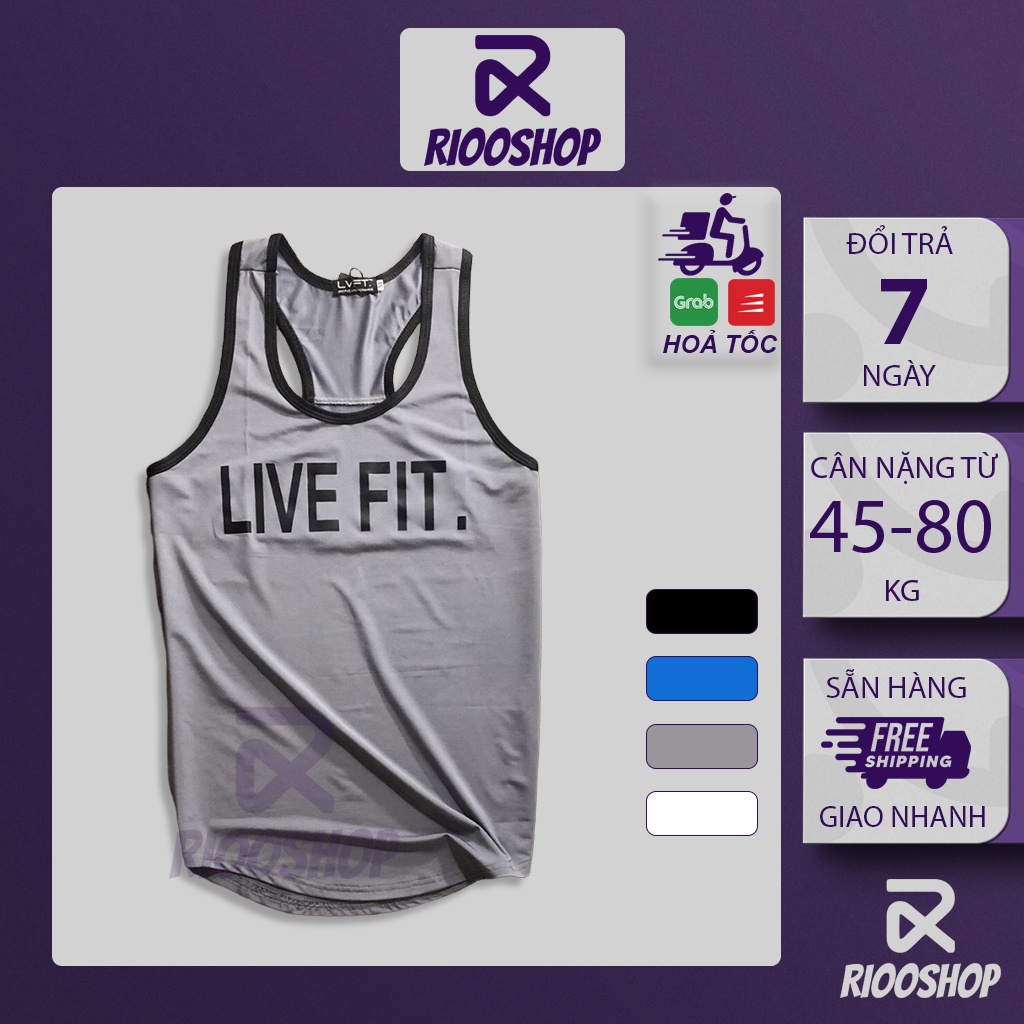 Áo thun ba lỗ nam thể thao cao cấp Live Fit RTL006 - áo phông nam tập gym Riooshop