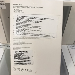 Sạc dự phòng SAMSUNG Fast charge 10.000mah Type C - 2 Cổng USB - Chuẩn sạc nhanh chuẩn Mới - Hàng chính hãng SAMSUNG