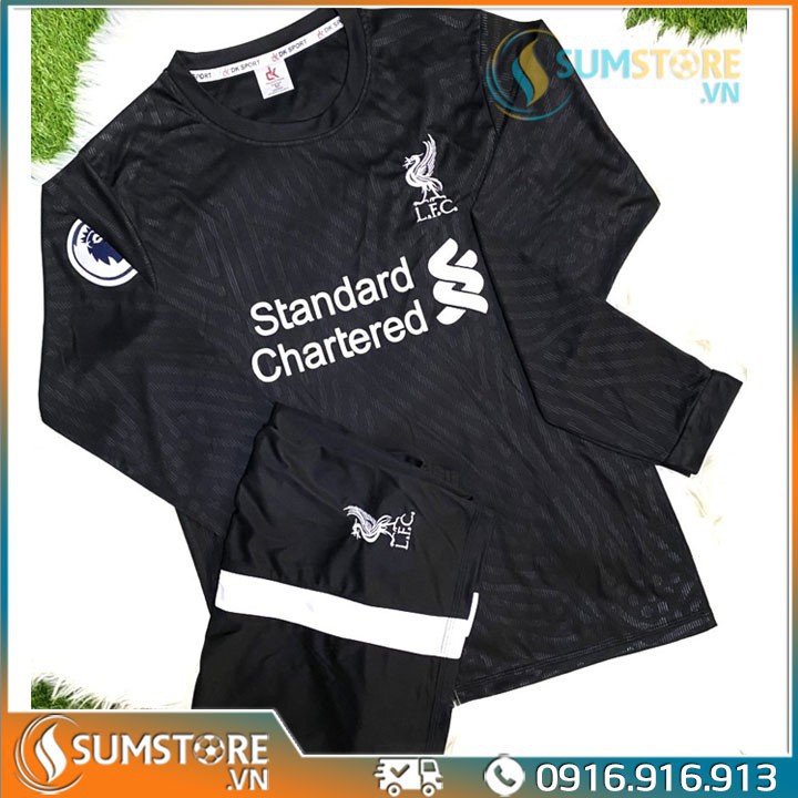 Bộ Áo Đấu CLB Liverpool Đen Thủ Môn Dài Tay 2019 2020 Cực Chất