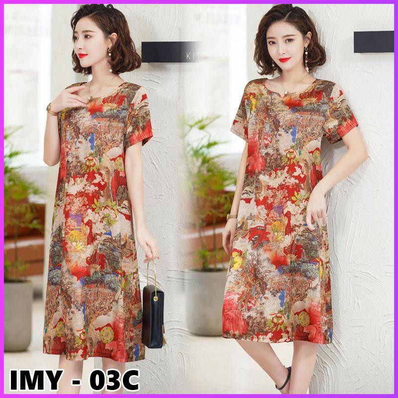 Váy Trung Niên - Đầm Trung Niên Hàng Thiết Kế, Vải Lụa Mát Mịn Thiết Kế Dành Cho U40-U50-U60.