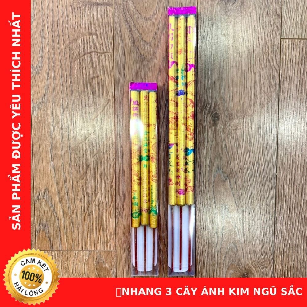 Nhang 3 Cây Ánh Kim Ngũ Sắc - Hàng Giá Rẻ - Cửa Hàng Chú Sa Di Hoan Hỉ