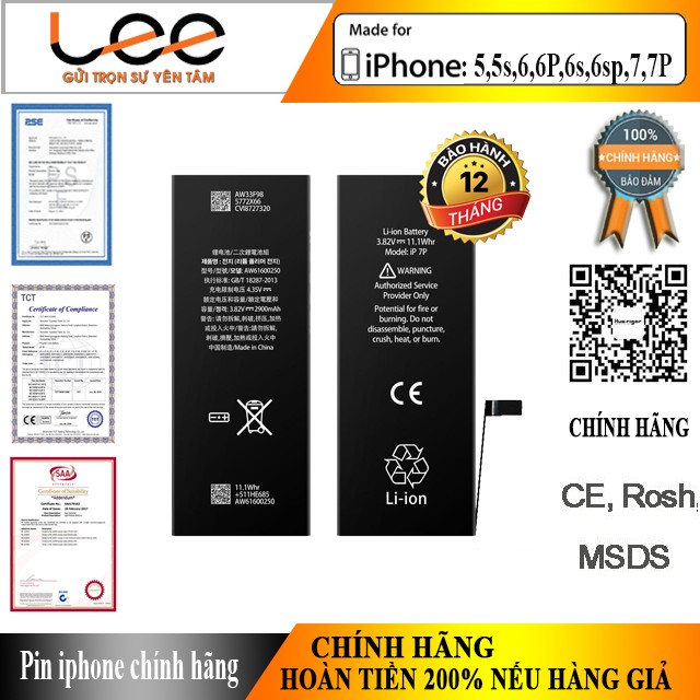 Pin iphone chính hãng (phát hiện hàng nhái đền gấp 10 lần giá trị)