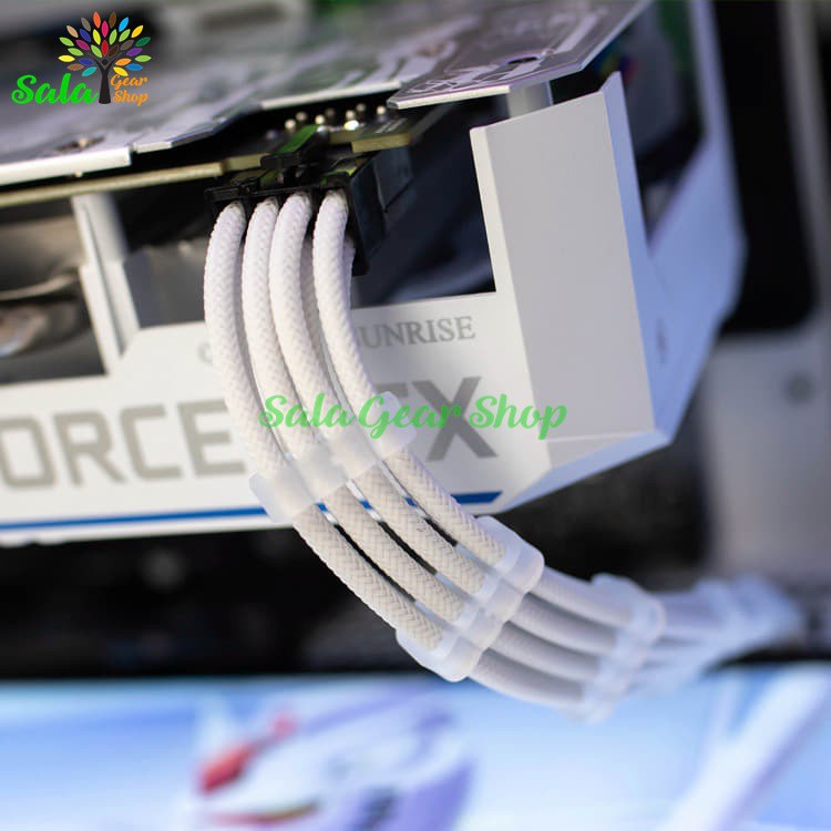 Full Bộ nẹp dây nối dài nguồn máy tính nguyên bộ  trắng , đen