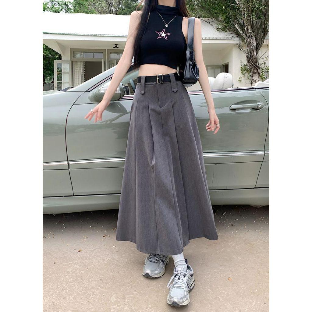 Chân Váy Dài Lưng Cao Xếp Ly Phong Cách Thời Trang Mới 62012