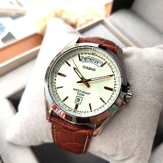Đồng hồ nam casio 💖freeship💖đồng hồ casio nam mtp-1370l-9avdf dây da nâu cao cấp