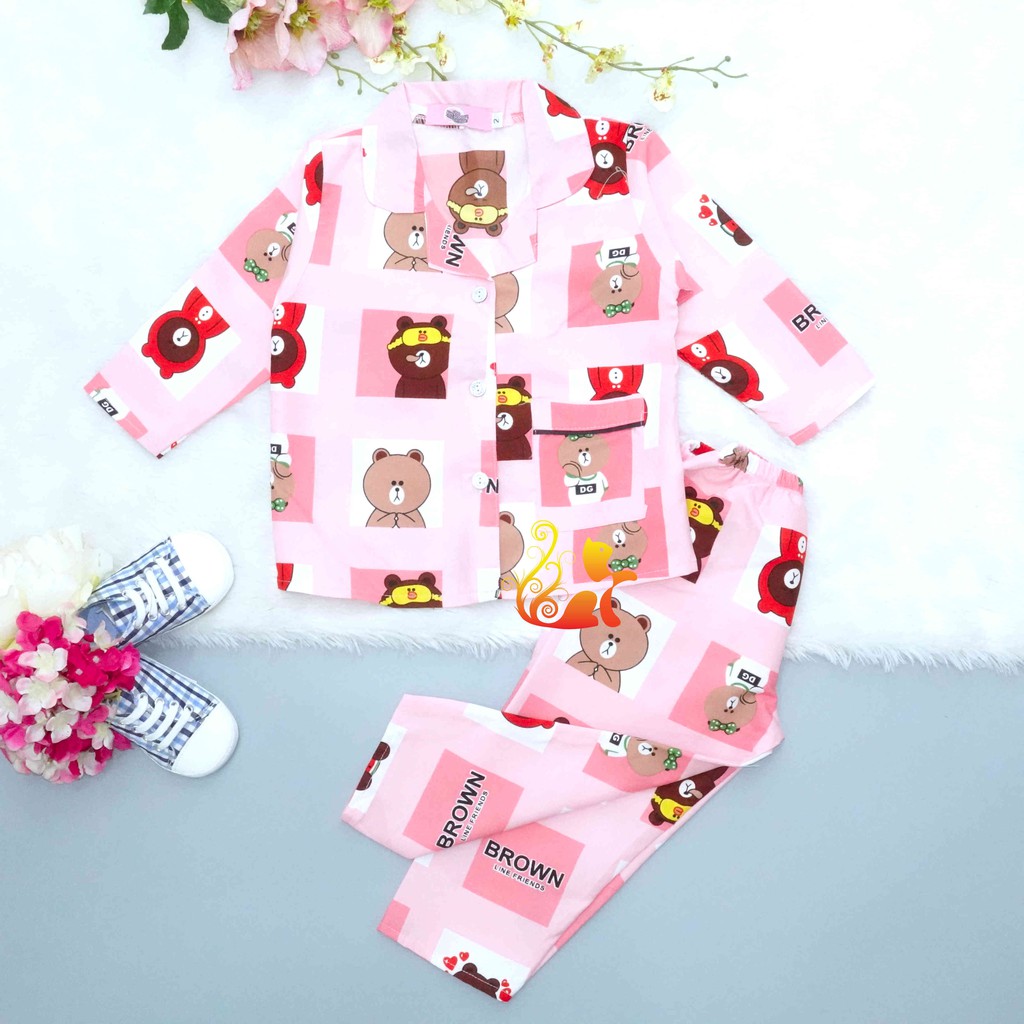 Đồ Bộ Mặc Nhà &quot;Rao Ô Vuông&quot; Pijama Kate Thái Quần Dài - Cho Bé 8-42kg.