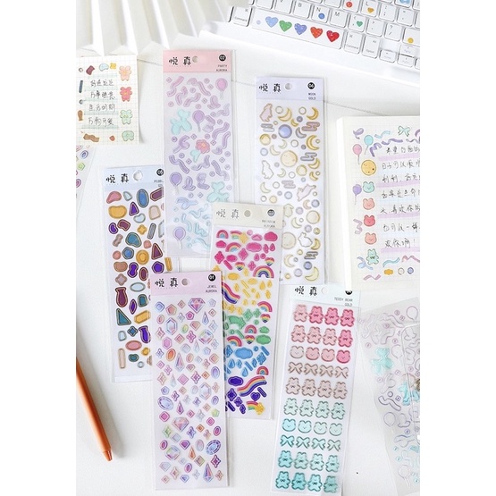 Sticker hình dán trang trí mạ kim