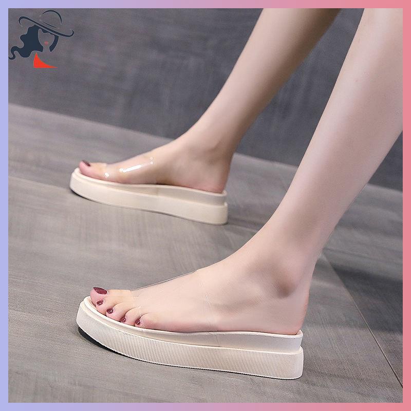 Dép Quai Ngang Trong Suốt Dễ Phối Đồ Hợp Thời Trang Hè