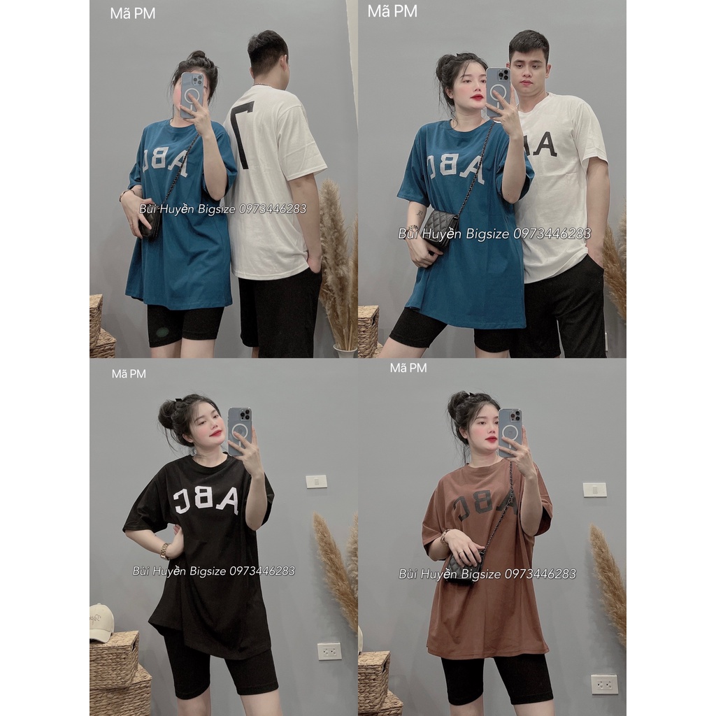 Bigsize áo thun chất vừa tay in chứ ABC(PM)