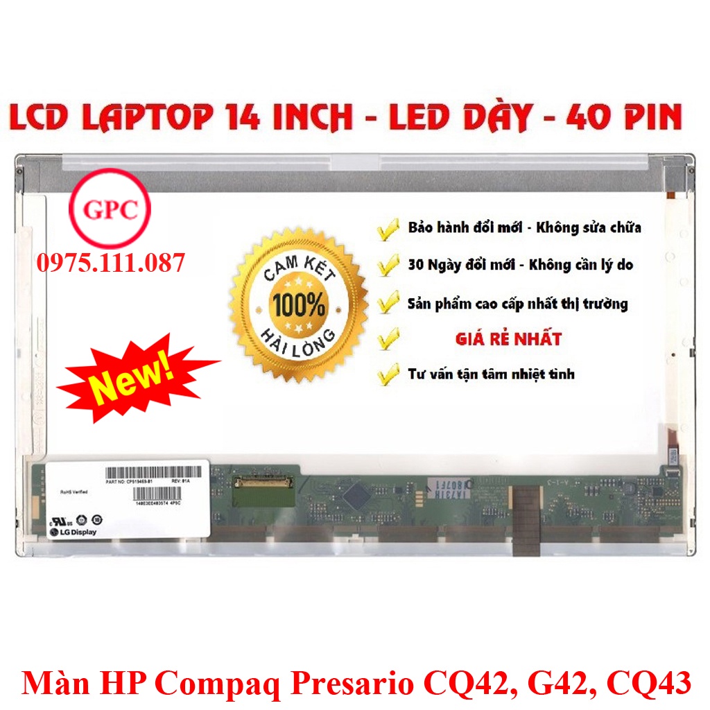 Màn hình laptop HP Compaq Presario CQ42, G42 , CQ43 - hàng mới