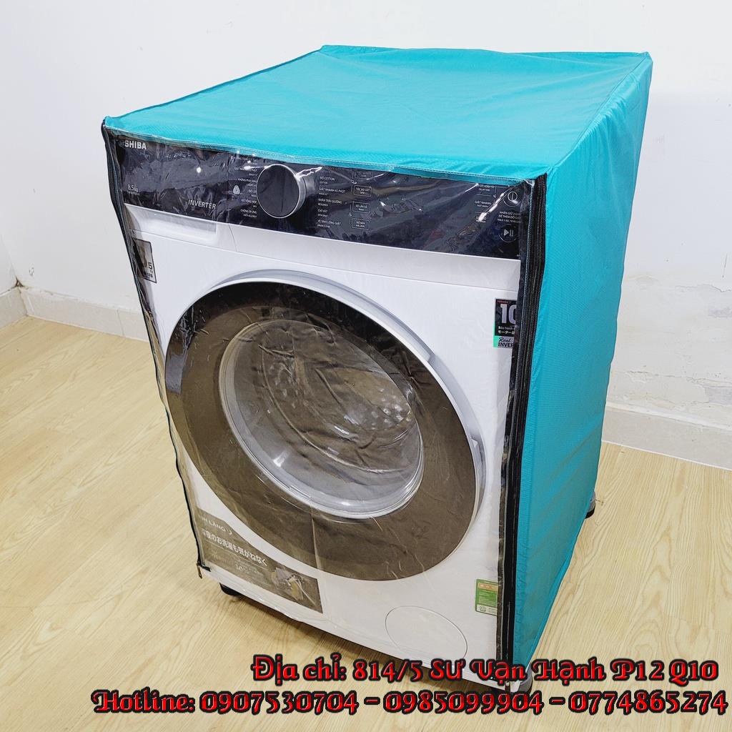 Áo Trùm Bảo Vệ Máy Giặt Cao Cấp VNEXCO Mặt Trong Suốt PVC - Túi Trùm Bọc Máy Giặt Cửa Ngang Lồng Ngang - Không Thắm Nước