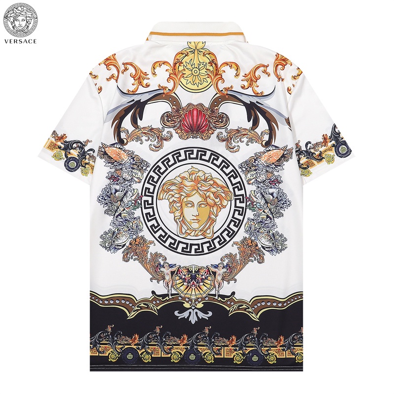 Áo Thun Polo Tay Ngắn In Logo Versace Thời Trang Mùa Hè Thoải Mái