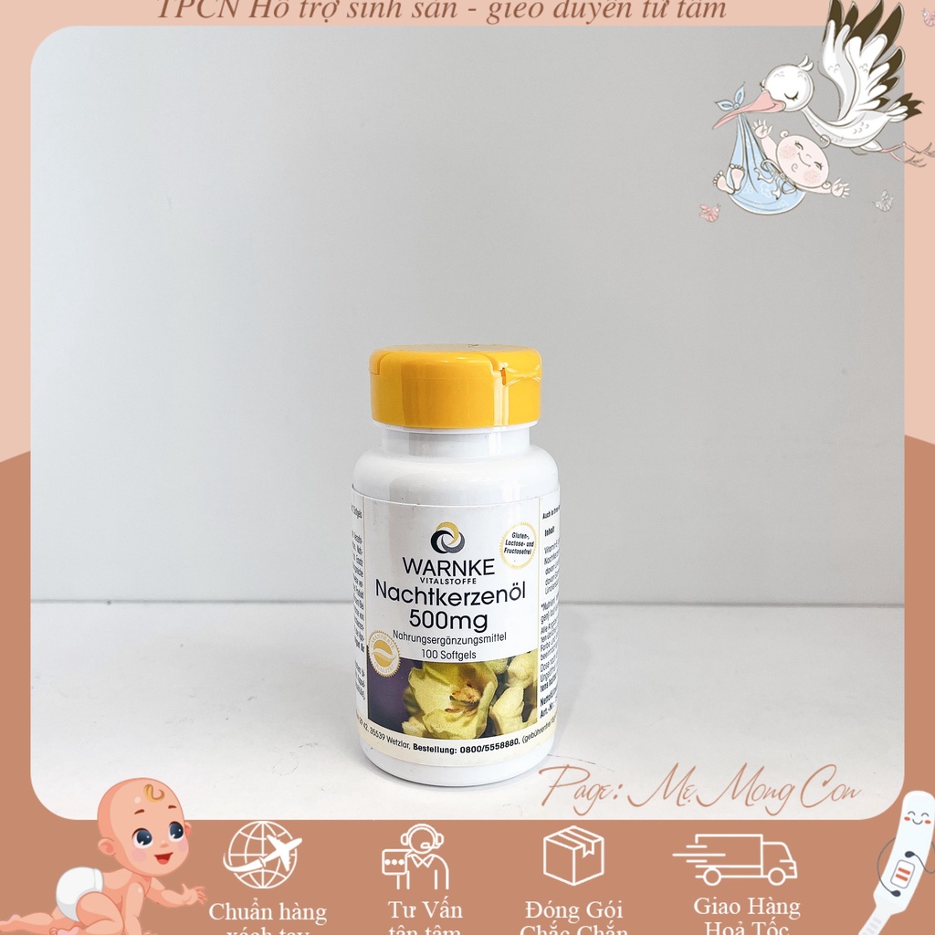 Tinh Dầu Hoa Anh Thảo Đức Warnke Nachtkerzenol 500mg 100 viên giúp làm đẹp da tóc cân bằng nội tiết tốt cho tim mạch