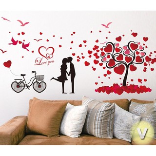 Decal dán tường Đôi uyên ương