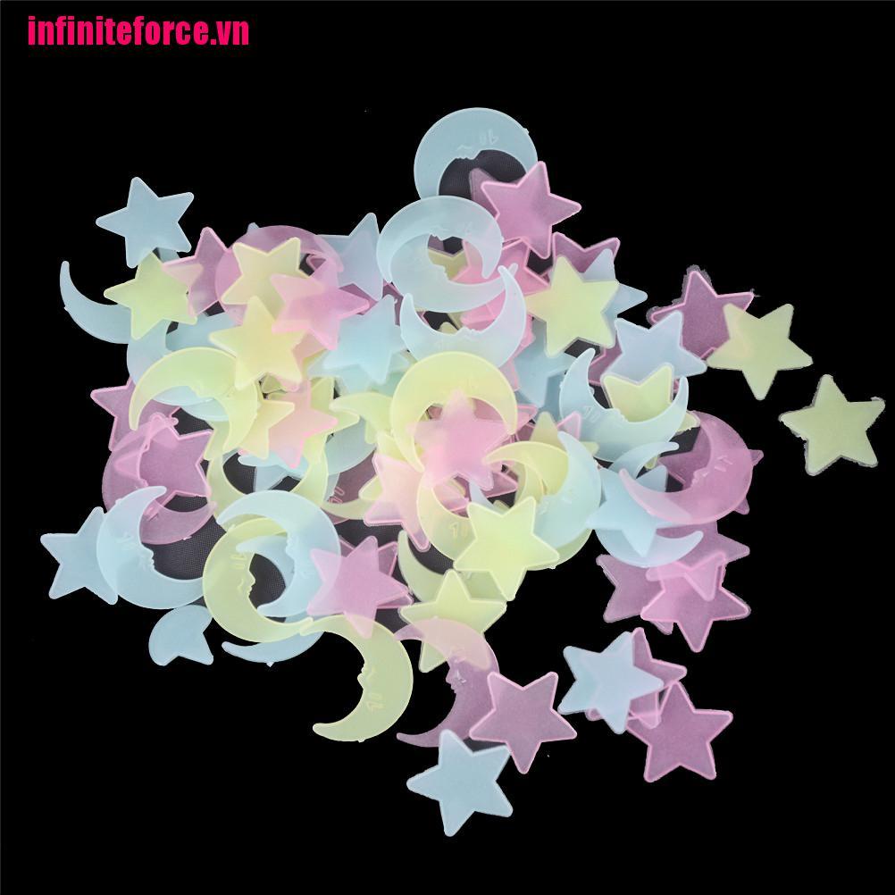 Bộ 100 Miếng Dán Dạ Quang Trang Trí Phòng Bé