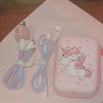 [PHỤ KIỆN ĐTDĐ] Bộ phụ kiện hình 🦄 bảo vệ củ sạc, dây sạc, dây nghe cho iphone 12/12PROMAX 11/11PROMAX