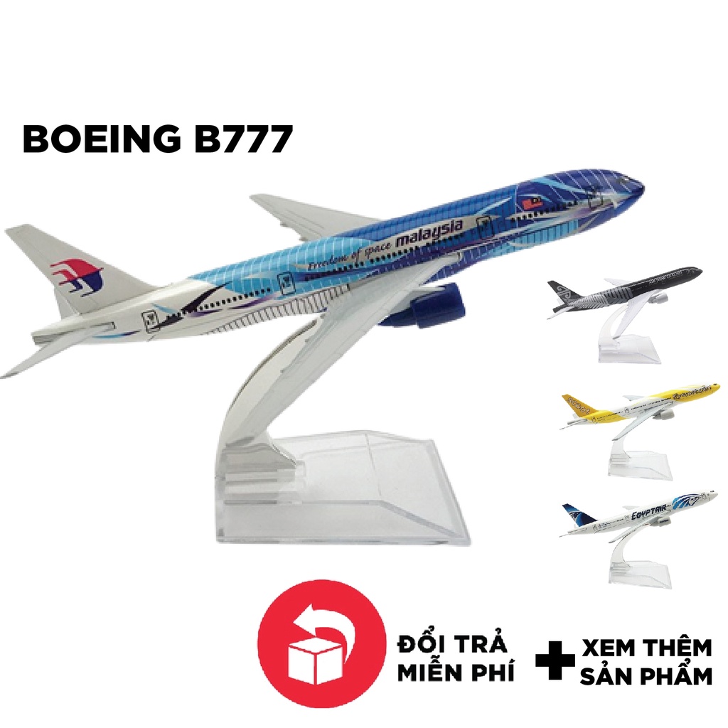 Mô hình máy bay bằng kim loại Boeing B777 16cm MB16